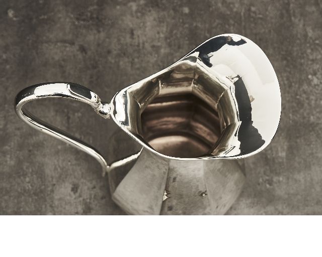 Brocca Argento Con Lavorazione Sfaccettata Usato Ricondizionato Zanolli Vintage 185213 Us0006999