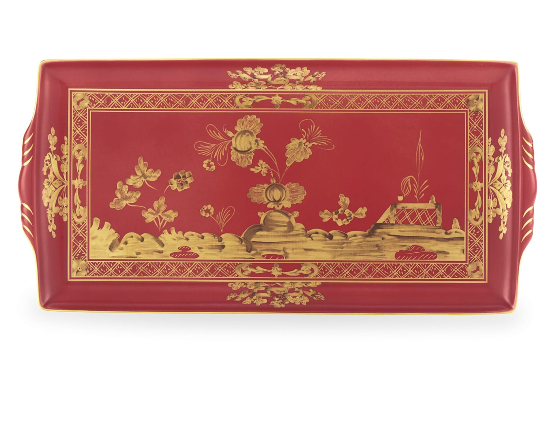 Vassoio Rettangolare Oriente Italiano Rubrum Porcellana Richard Ginori 186365 F01702g52830335b64