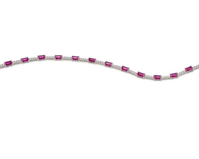 Bracelet Luce Silver With Cubic Zirconia And Ruby Zircons Sovrani 175066 814j7331