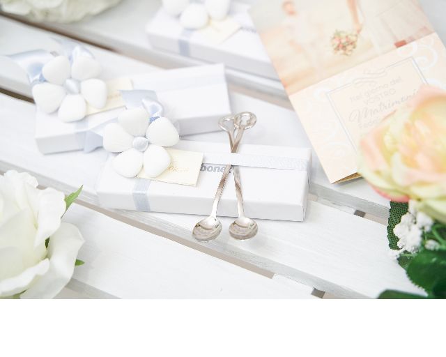 Party spoon set party portafortuna steel 2 pieces with sugared almonds