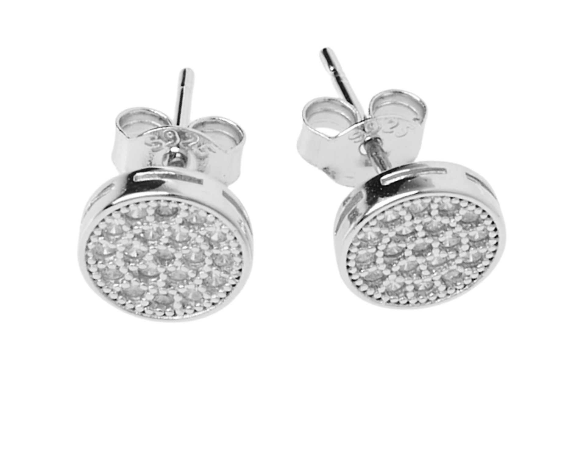 Earrings Botton Silver With Zircons Selezione Zanolli 186134 611or00415