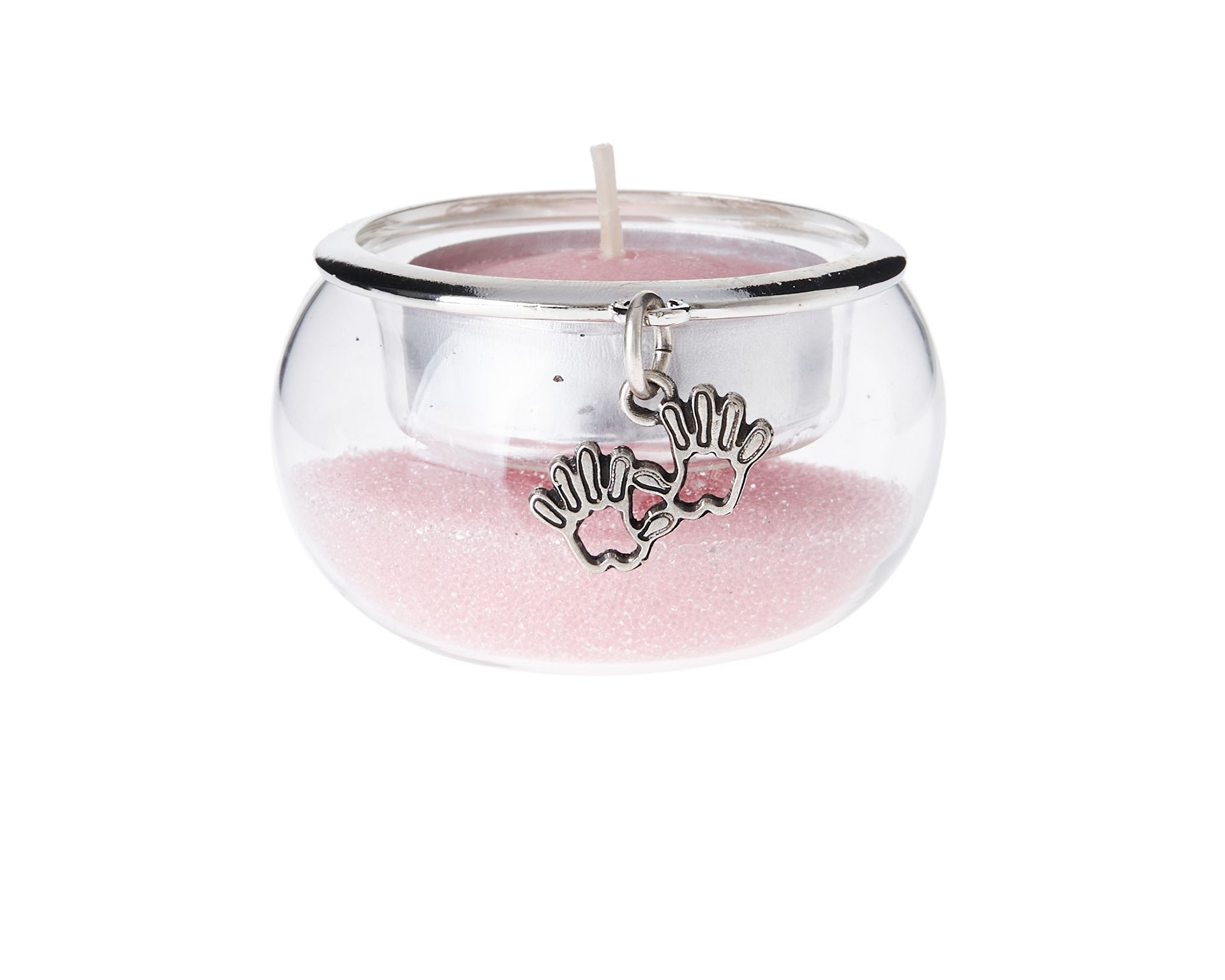 Portacandela Rosa Con Ciondolo Mani Selezione Zanolli 178122 912mz24555