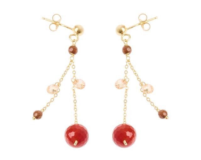 Orecchini argento dorato con zirconi champagne