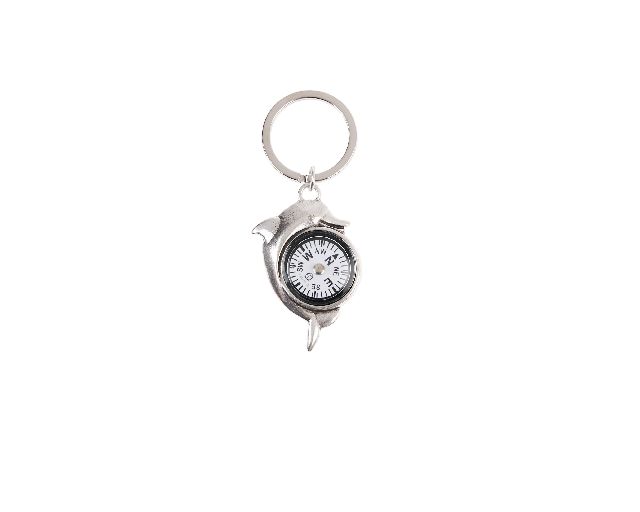 Keychain dolphin with compass