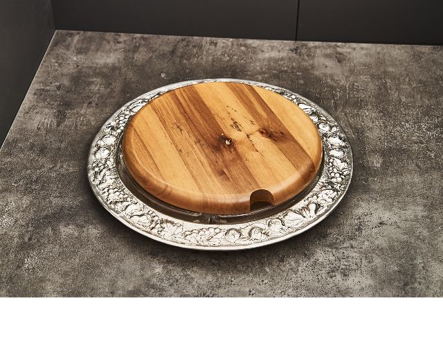Vassoio Rotondo Per Antipasti E Formaggi Argento Usato Ricondizionato Zanolli Vintage 183869 Us0006692