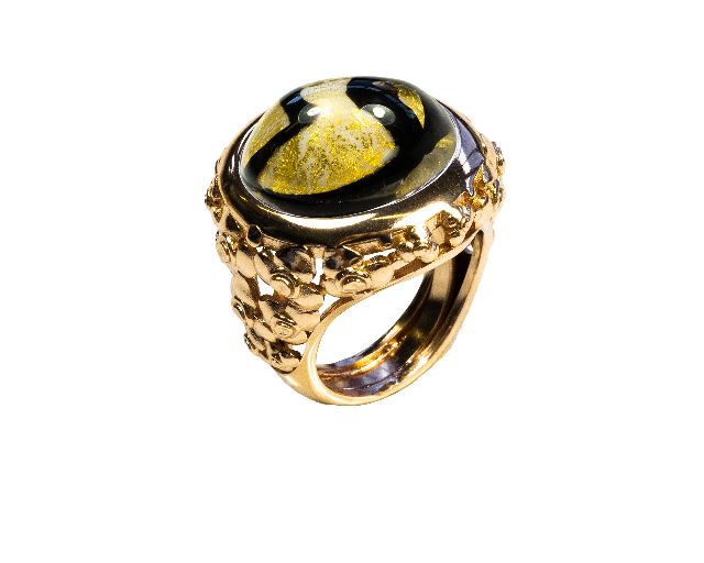 Anello wood ambra