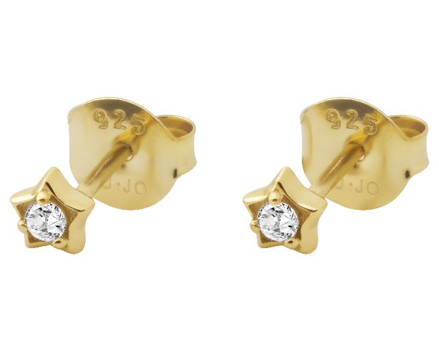Orecchini argento dorato stella con zirconi