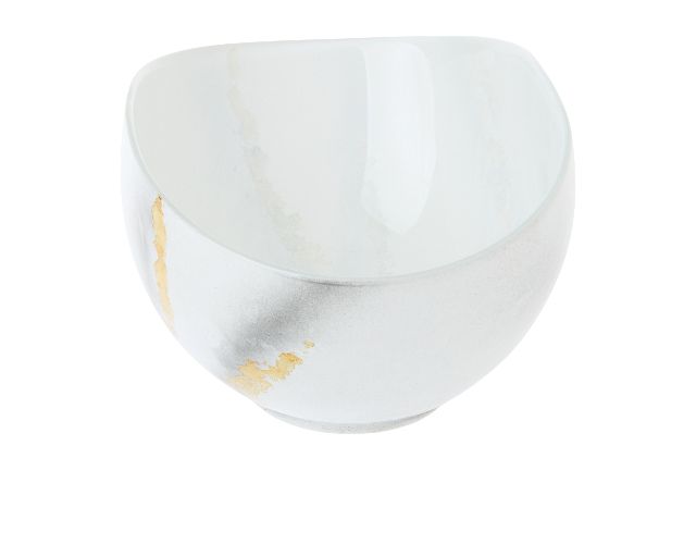Bowl White And Gold Marble Decoration Selezione Zanolli 188495 875sq3315mo