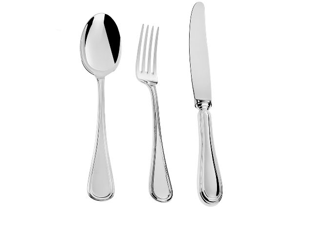 Cutlery set silver 3 pieces in english style