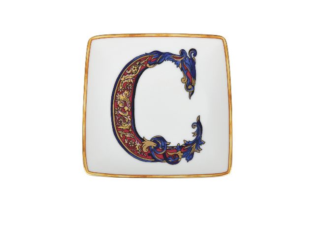 Piattino alphabet porcellana lettera c