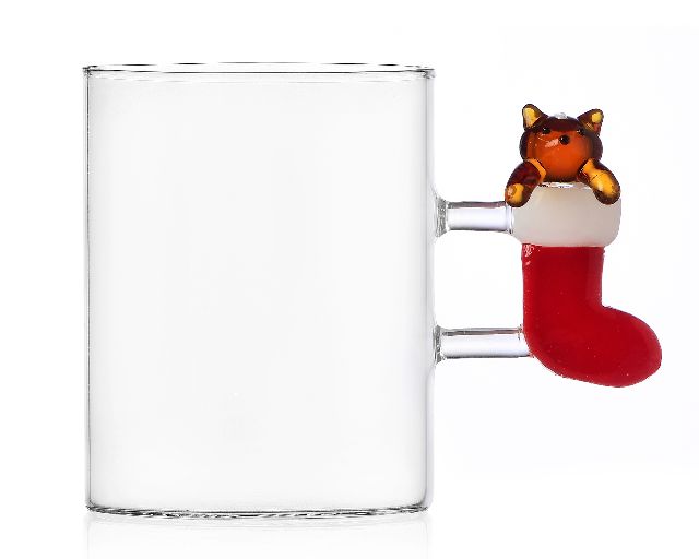 Idea regalo natale mug gatto ambra nella calza tabby cat