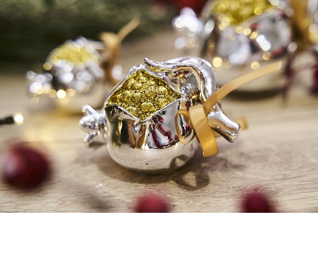 Idea regalo natale melograno portafortuna oro