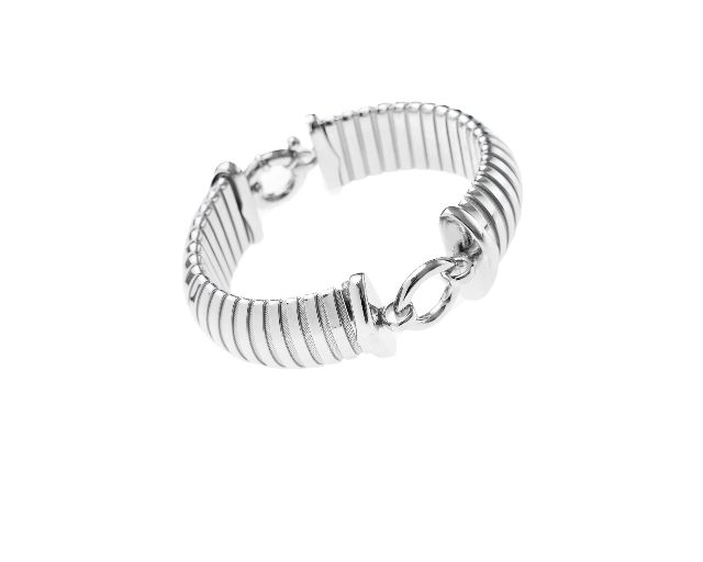 Bracciale argento tubogas segmenti piatti