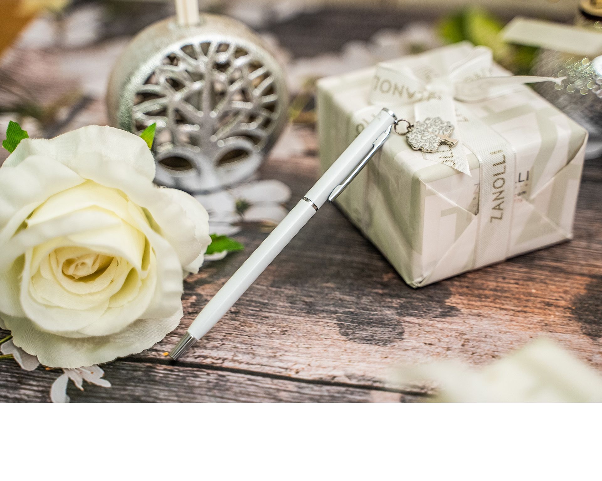 Pen White With Tree Of Life Pendant And Box Selezione Zanolli 168868 912mz20182