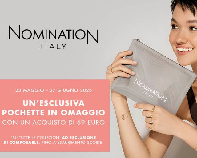 Promozione Nomination 2026: pochette esclusiva in omaggio con 69€ di acquisti